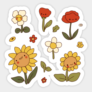 Cute spring flowers pattern Sticker